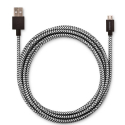 USBEPOW-MICRO250GRIS - Câble robuste en textile de 2,5m en micro-USB de USBEPOWER