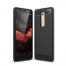 CARBOBRUSH-NOKIA5-1 - Coque Nokia 5.1 flexible antichoc coloris noir aspect carbone