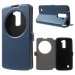 CIRCLEVIEWLGK10BLEU - Etui à rabat latéral avec cercle de visualisation pour LG K10 coloris bleu