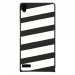 CPRN1ASCENDP6BANDESBLANCHES - Coque rigide pour Huawei Ascend P6 avec impression Motifs bandes blanches
