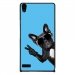 CPRN1ASCENDP6CHIENVBLEU - Coque rigide pour Huawei Ascend P6 avec impression Motifs chien à lunettes sur fond bleu