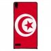 CPRN1ASCENDP6DRAPTUNISIE - Coque rigide pour Huawei Ascend P6 avec impression Motifs drapeau de la Tunisie
