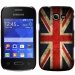 CPRN1POCKET2DRAPUKVINTAGE - Coque rigide noire Galaxy Pocket 2 avec impression Motif drapeau UK Vintage