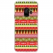 CRYSGALAXYS9AZTEQUEJAUROU - Coque rigide transparente pour Samsung Galaxy S9 avec impression Motifs aztèque jaune et rouge
