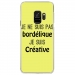 CRYSGALAXYS9BORDELIQUEJAUNE - Coque rigide transparente pour Samsung Galaxy S9 avec impression Motifs Je ne suis pas bordélique j