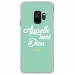 CRYSGALAXYS9DIEUTURQUOISE - Coque rigide transparente pour Samsung Galaxy S9 avec impression Motifs Appelle moi Dieu turquoise