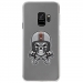 CRYSGALAXYS9SKULLCASQUE - Coque rigide transparente pour Samsung Galaxy S9 avec impression Motifs tête de mort avec un casque