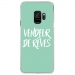 CRYSGALAXYS9VENDREVETURQUOIS - Coque rigide transparente pour Samsung Galaxy S9 avec impression Motifs vendeur de rêves turquoise
