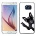 CRYSGALS6CHIENVBLANC - Coque rigide transparente pour Galaxy S6 impression motif chien à lunettes sur fond blanc