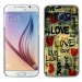 CRYSGALS6LOVEVINTAGE - Coque rigide transparente pour Galaxy S6 impression motif Love Vintage