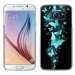 CRYSGALS6PAPILLONSBLEUS - Coque rigide transparente pour Galaxy S6 impression motif papillons bleus