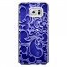 CRYSGALS7EDGEARABESQUEBLEU - Coque rigide transparente pour Samsung Galaxy S7-Edge avec impression Motifs arabesque bleu
