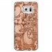 CRYSGALS7EDGEARABESQUEBRONZE - Coque rigide transparente pour Samsung Galaxy S7-Edge avec impression Motifs arabesque bronze