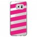 CRYSGALS7EDGEBANDESFUSHIAS - Coque rigide transparente pour Samsung Galaxy S7-Edge avec impression Motifs bandes fushias