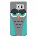 CRYSGALS7EDGECHOUETTE2 - Coque rigide transparente pour Samsung Galaxy S7-Edge avec impression Motifs chouette endormie bleue