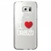 CRYSGALS7EDGECOEURBREIZH - Coque rigide transparente pour Samsung Galaxy S7-Edge avec impression Motifs coeur rouge I Love Brei