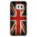 CRYSGALS7EDGEDRAPUKVINTAGE - Coque rigide transparente pour Samsung Galaxy S7-Edge avec impression Motifs drapeau UK vintage