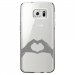 CRYSGALS7EDGEMAINCOEUR - Coque rigide transparente pour Samsung Galaxy S7-Edge avec impression Motifs mains en forme de coeur