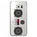 CRYSGALS7EDGEMP3 - Coque rigide transparente pour Samsung Galaxy S7-Edge avec impression Motifs lecteur MP3