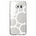 CRYSGALS7EDGERONDSBLANCS - Coque rigide transparente pour Samsung Galaxy S7-Edge avec impression Motifs ronds blancs