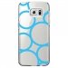 CRYSGALS7EDGERONDSBLEUS - Coque rigide transparente pour Samsung Galaxy S7-Edge avec impression Motifs ronds bleus