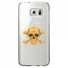 CRYSGALS7EDGESKULLOR - Coque rigide transparente pour Samsung Galaxy S7-Edge avec impression Motifs tête de mort aspect or