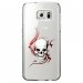 CRYSGALS7EDGESKULLTRIBAL - Coque rigide transparente pour Samsung Galaxy S7-Edge avec impression Motifs tête de mort sur fond