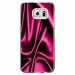 CRYSGALS7EDGESOIEROSE - Coque rigide transparente pour Samsung Galaxy S7-Edge avec impression Motifs soie drapée rose