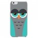 CRYSIP6PLUSCHOUETTE2 - Coque rigide pour Apple iPhone 6 Plus avec impression Motifs chouette endormie bleue et grise