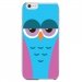 CRYSIP6PLUSCHOUETTE4 - Coque rigide pour Apple iPhone 6 Plus avec impression Motifs chouette endormie bleue et rose
