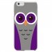 CRYSIP6PLUSCHOUETTE5 - Coque rigide pour Apple iPhone 6 Plus avec impression Motifs chouette mauve et grise