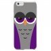 CRYSIP6PLUSCHOUETTE6 - Coque rigide pour Apple iPhone 6 Plus avec impression Motifs chouette endormie mauve et grise