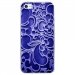 CRYSIPHONE5CARABESQUEBLEU - Coque rigide transparente pour Apple iPhone 5C avec impression Motifs arabesque bleu