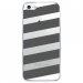 CRYSIPHONE5CBANDESGRISES - Coque rigide transparente pour Apple iPhone 5C avec impression Motifs bandes grises