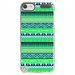 CRYSTOUCH6AZTEQUEBLEUVER - Coque rigide transparente pour Apple iPod Touch 6G avec impression Motifs aztèque bleu et vert