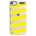 CRYSTOUCH6BANDESJAUNES - Coque rigide transparente pour Apple iPod Touch 6G avec impression Motifs bandes jaunes