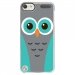 CRYSTOUCH6CHOUETTE1 - Coque rigide transparente pour Apple iPod Touch 6G avec impression Motifs chouette bleue et grise