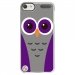 CRYSTOUCH6CHOUETTE5 - Coque rigide transparente pour Apple iPod Touch 6G avec impression Motifs chouette mauve et grise