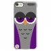 CRYSTOUCH6CHOUETTE6 - Coque rigide transparente pour Apple iPod Touch 6G avec impression Motifs chouette endormie mauve et