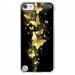 CRYSTOUCH6PAPILLONSDORES - Coque rigide transparente pour Apple iPod Touch 6G avec impression Motifs papillons dorés
