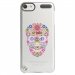 CRYSTOUCH6SKULLFLEUR - Coque rigide transparente pour Apple iPod Touch 6G avec impression Motifs crâne en fleurs