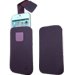 SUEDEIP5-PRUNE - Housse Pouch suédine coloris prune pour iPhone 5 