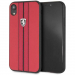 FEURHCI61REB - Coque Ferrari iPhone XR rouge surpiqures noires