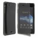 FLIPGELXPJFUME - Etui Gel rabat et tactile pour Sony Xperia ST26i coloris gris fumé
