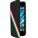 FOLIOE500ITALY - Etui folio à rabat latéral noir bande Italie Logicom E500