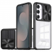 IE027-S25FENOIR - Coque CamCover Galaxy S25 FE dos transparent contour souple noir et cache 