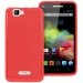 MINIGELBIROUGERAINBOW - Coque Souple Housse minigel rouge mat Wiko Rainbow avec contour brillant glossy