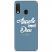 TPU0A40DIEUBLEU - Coque souple pour Samsung Galaxy A40 avec impression Motifs Appelle moi Dieu bleu