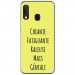 TPU0A40GENIALEJAUNE - Coque souple pour Samsung Galaxy A40 avec impression Motifs Chiante mais Géniale jaune