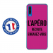 TPU0A50APEROFUSHIA - Coque souple pour Samsung Galaxy A50 avec impression Motifs l'apéro recrute fushia